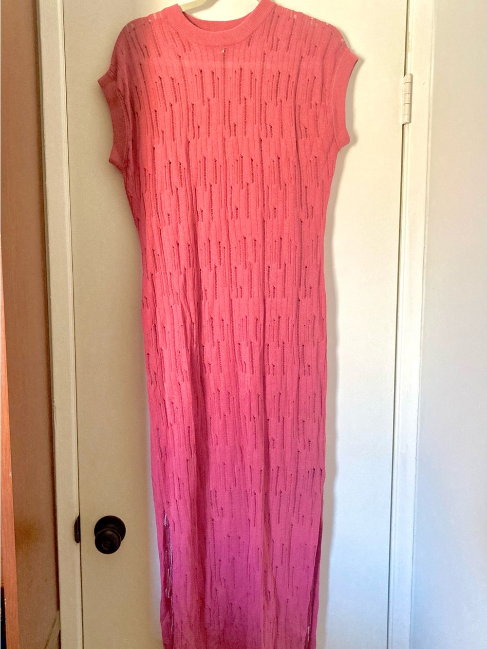 Robert Rodriguez Coral Pink Knit Maxi Dress